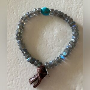 CLP (Christy Lea Payne) Jewelry Labradorite & Turquoise Stretch Bracelet